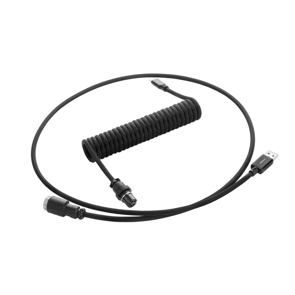 CableMod Pro Coiled Keyboard Cable USB A to USB Type C 150cm - Midnight Black