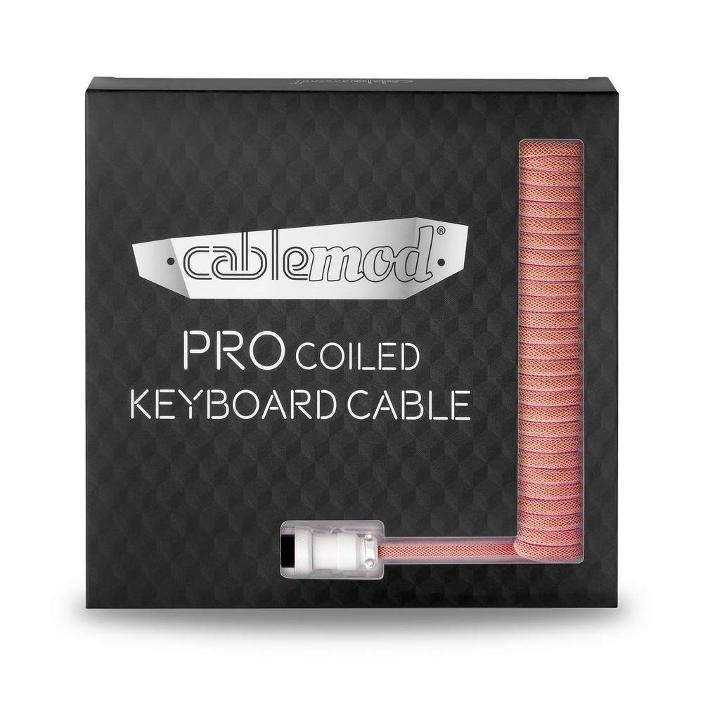 CableMod - CableMod Pro Coiled Keyboard Cable USB A to USB Type C 150cm - Orangesicle