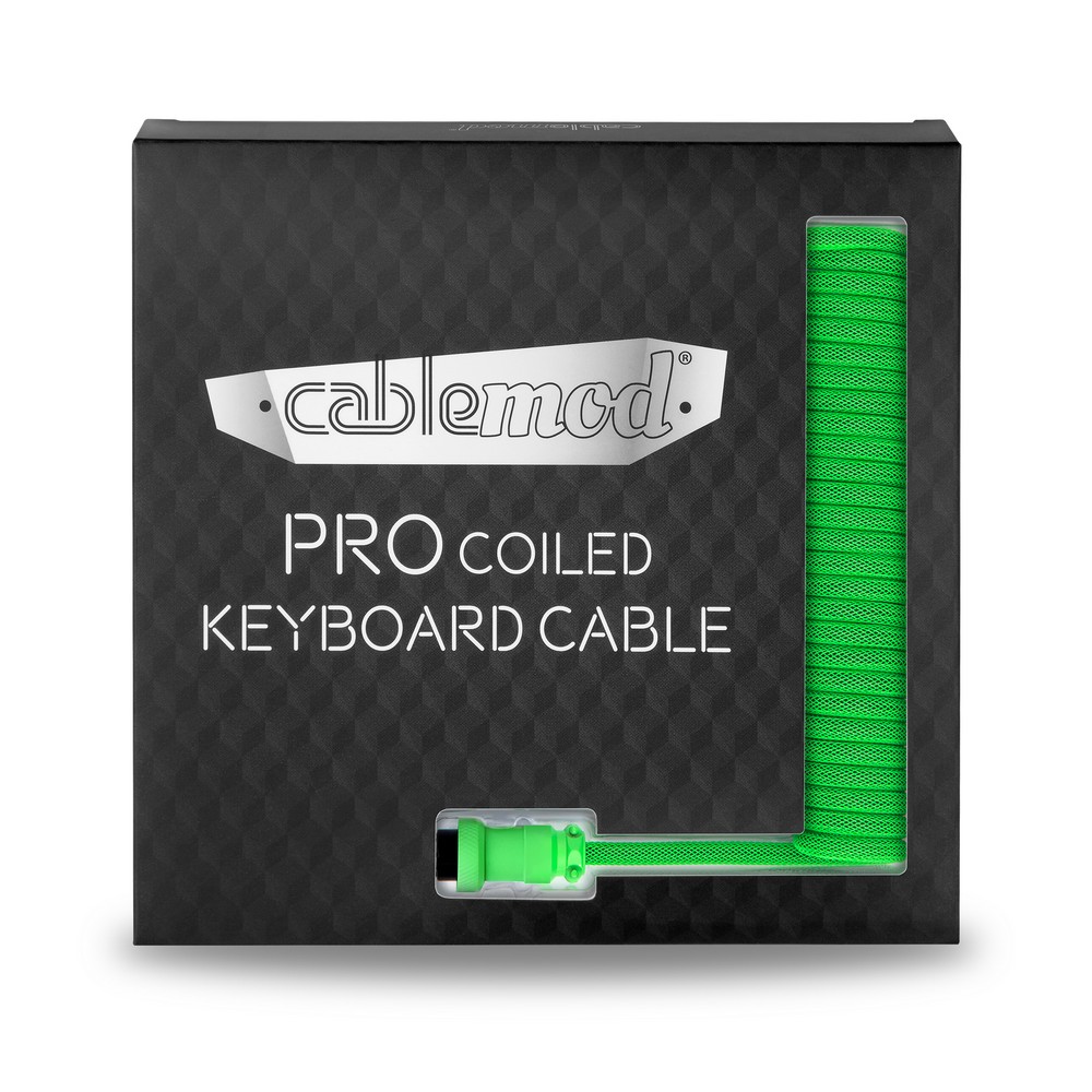 CableMod - CableMod Pro Coiled Keyboard Cable USB A to USB Type C 150cm - Viper Green