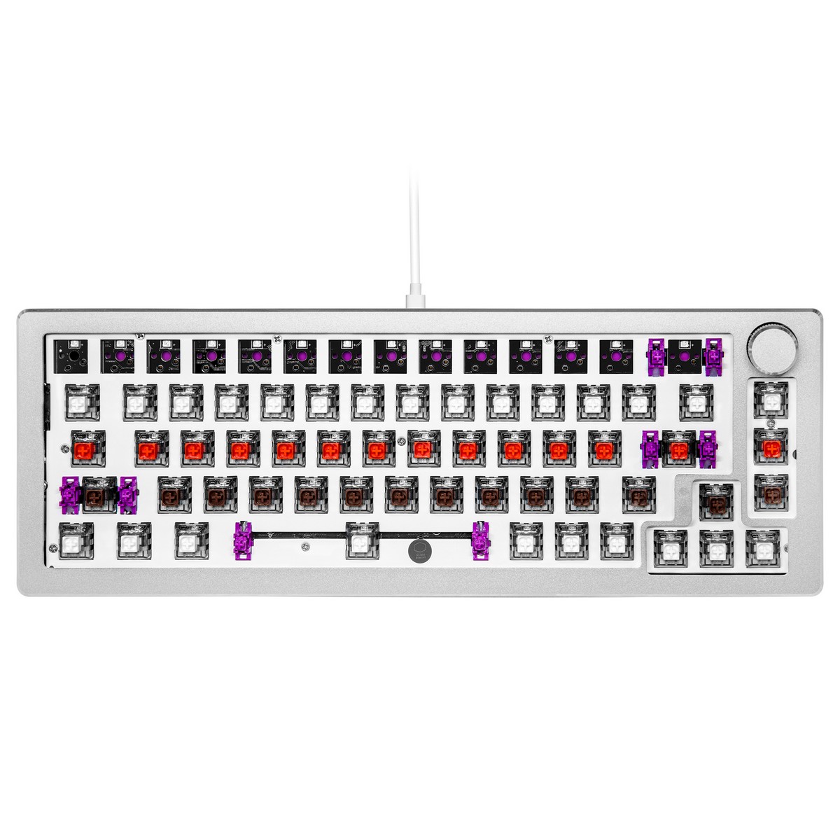 Cooler Master - Cooler Master CK720 65% Hot Swappable USB Mechanical Gaming Keyboard – Silver White (CK-720-SKKW1-UK)