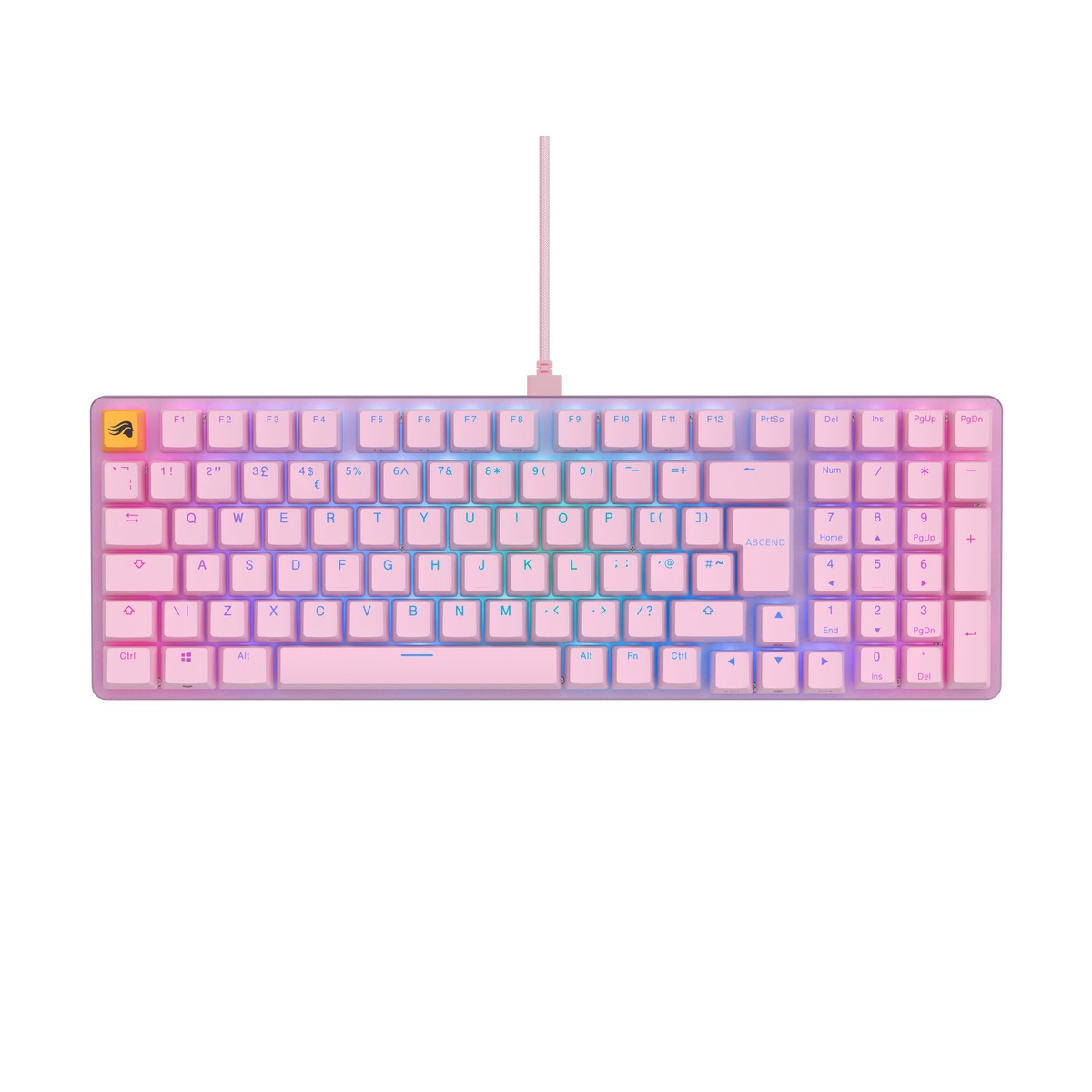 Glorious GMMK 2 96% RGB USB Mechanical Gaming Keyboard UK ISO - Pink (GLO-GMMK2-96-FOX-ISO-P-UK)