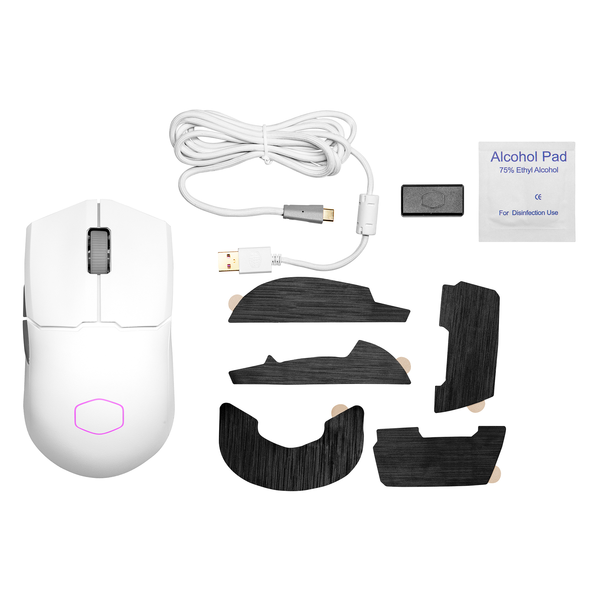 Cooler Master - Cooler Master MM712 Hybrid Wireless Ultra Light RGB Gaming Mouse - White