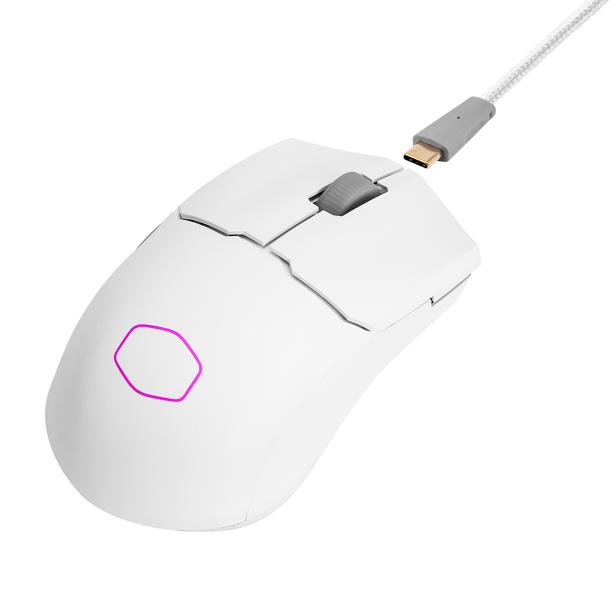 B Grade Cooler Master MM712 Hybrid Wireless Ultra Light RGB Gaming Mouse - White
