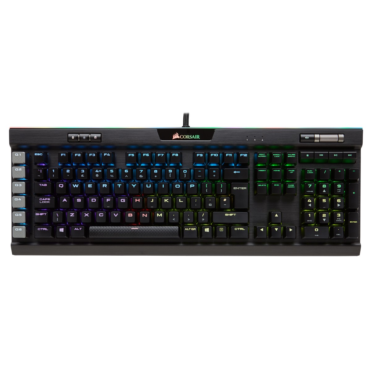 CORSAIR - Corsair Gaming K95 RGB PLATINUM Mechanical Keyboard Backlit RGB LED Cherry MX Br