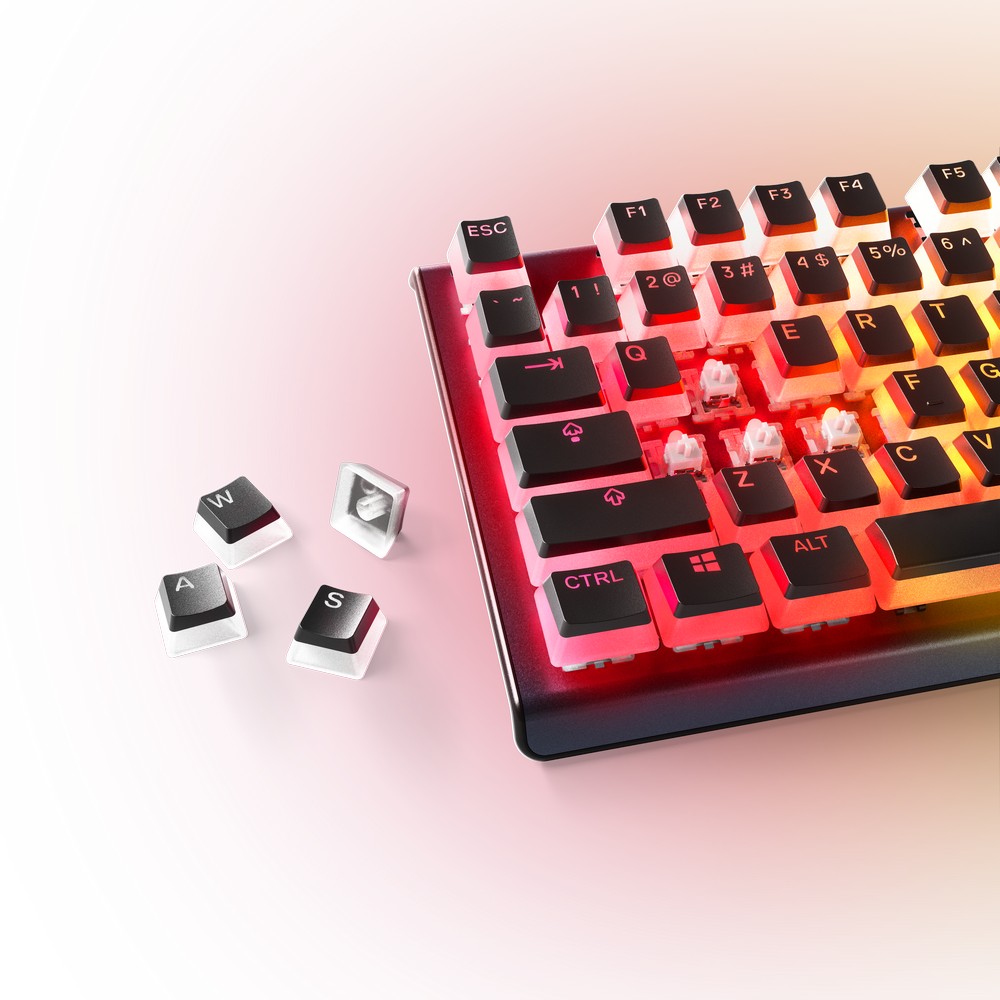 SteelSeries - SteelSeries Prismcaps Mechanical Gaming Keyboard Keycap Set - Black UK Layout (60218)