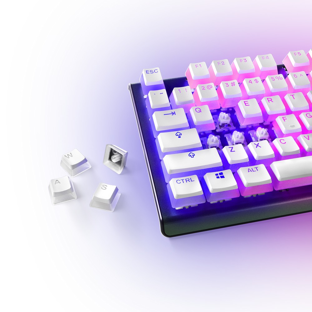 SteelSeries - SteelSeries Prismcaps Mechanical Gaming Keyboard Keycap Set - White UK Layout (60219)