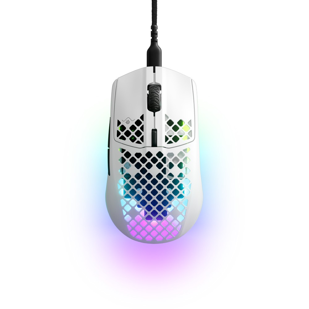 SteelSeries Aerox 3 Ultra Lightweight USB RGB Optical Gaming Mouse - Snow (62603)
