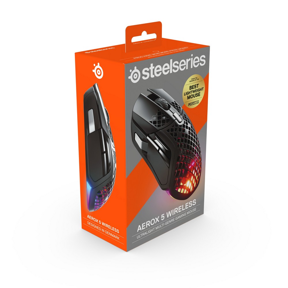 SteelSeries - SteelSeries Aerox 5 RGB Optical Wireless Lightweight Gaming Mouse (62406)