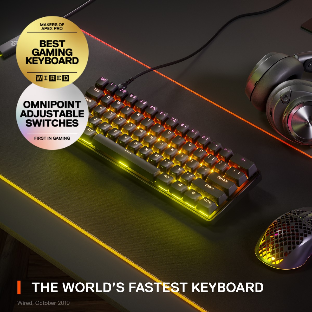 SteelSeries APEX Pro Mini 60 Mechanical Gaming Keyboard (64821)