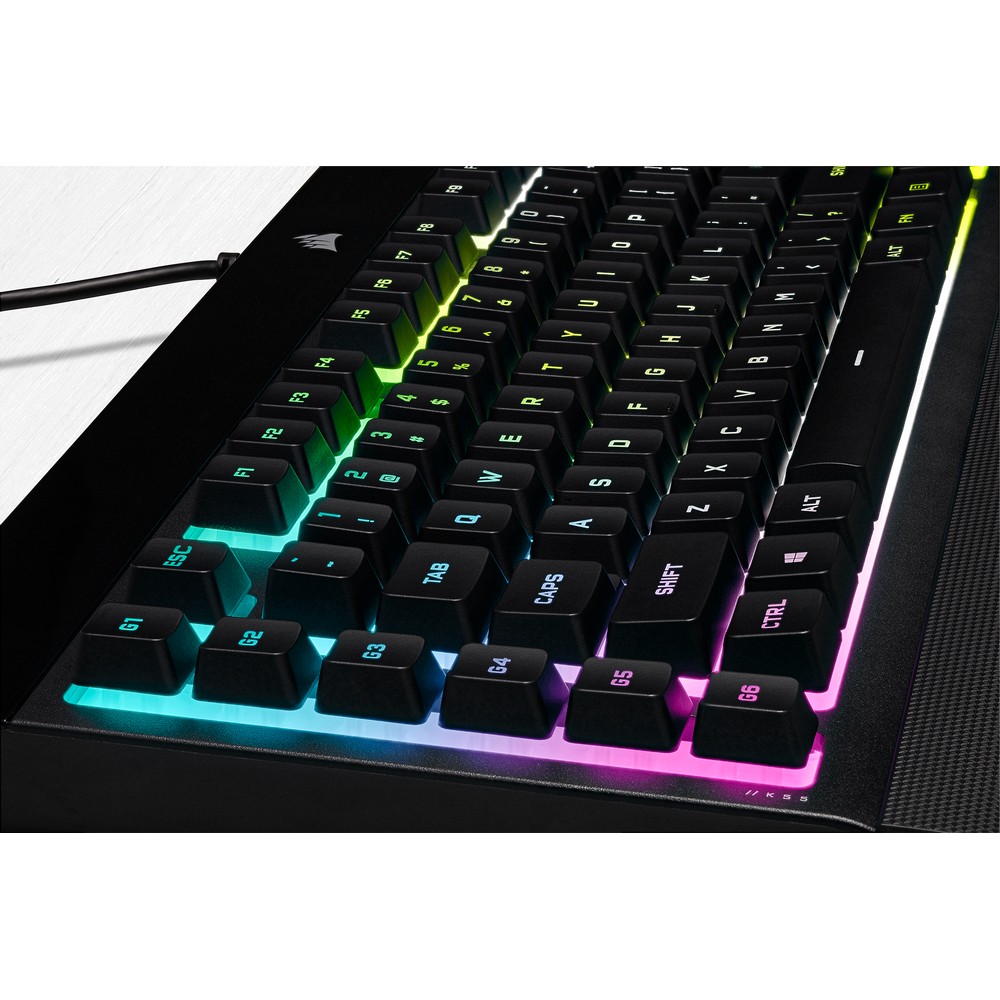 overdrive Æsel akavet Corsair K55 RGB PRO XT Wired Gaming Membrane Keyboard with Per-Key RGB  Backlighting (CH-9226715-UK) | OcUK