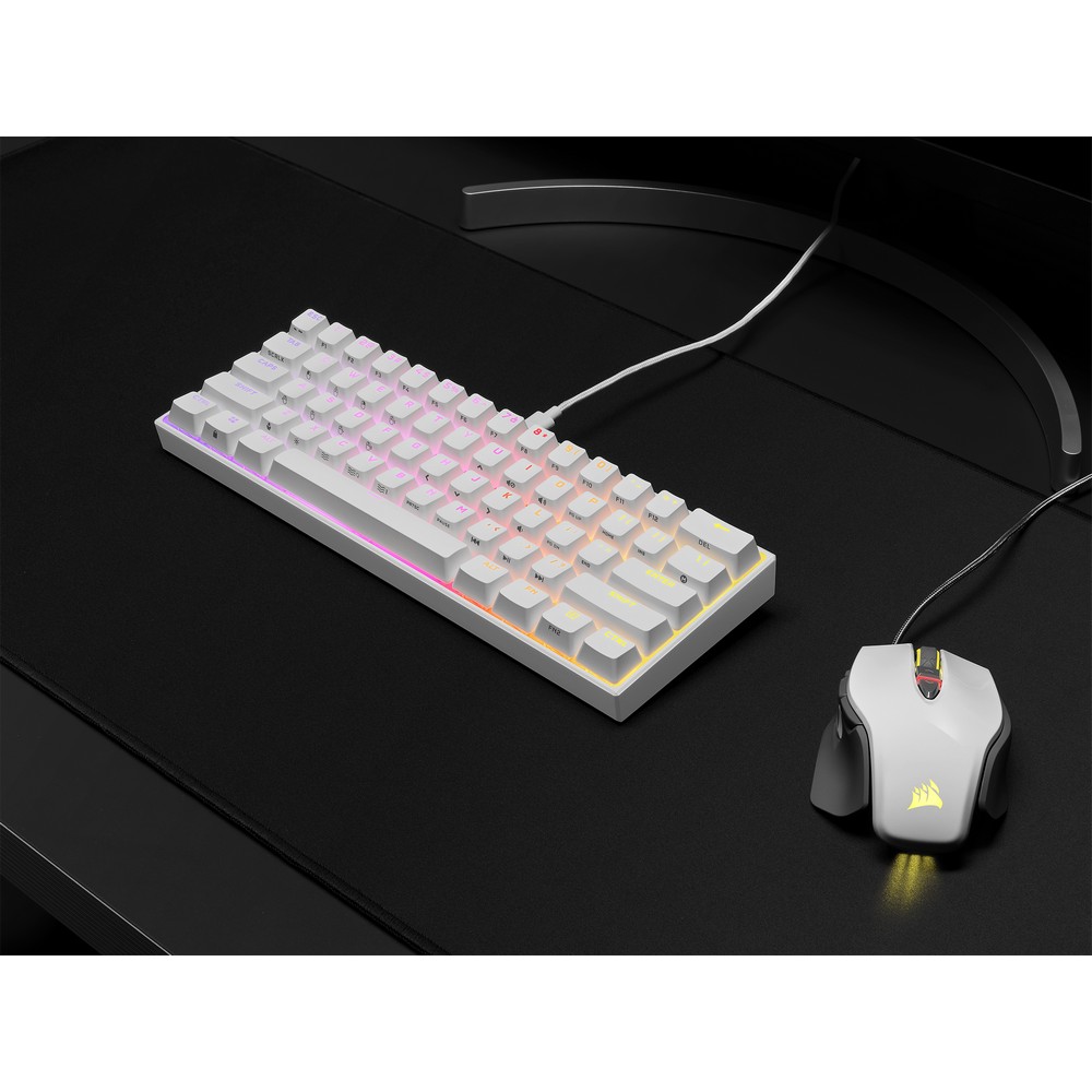 Corsair K65 RGB MINI 60% WHITE USB RGB Mechanical Gaming Keyboard MX Red (CH-9194110-UK)