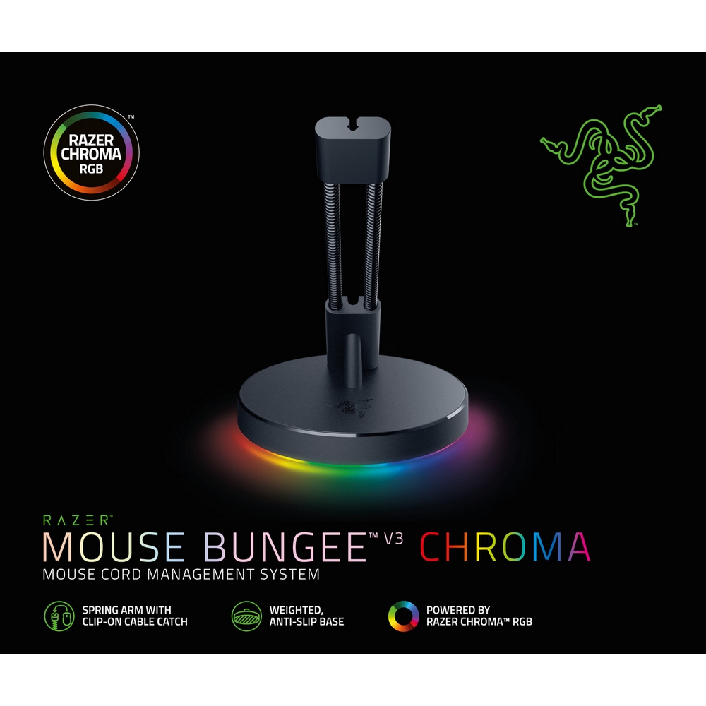 Razer - Razer Mouse Bungee V3 Chroma - RGB Mouse Cable Bungee (RC21-01520100-R3M1)