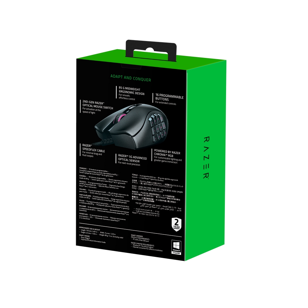 Razer - Razer NAGA X MMO USB Optical Razer Chroma RGB Gaming Mouse (RZ01-03590100-R3M1)