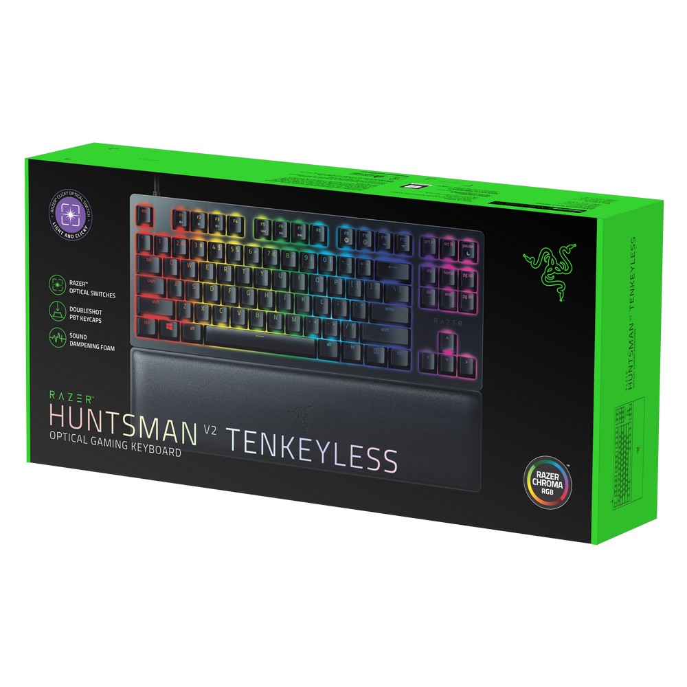 Razer Huntsman V2 TKL Optical USB RGB Gaming Keyboard Red Switch UK Layout (RZ03-03941600-R3W