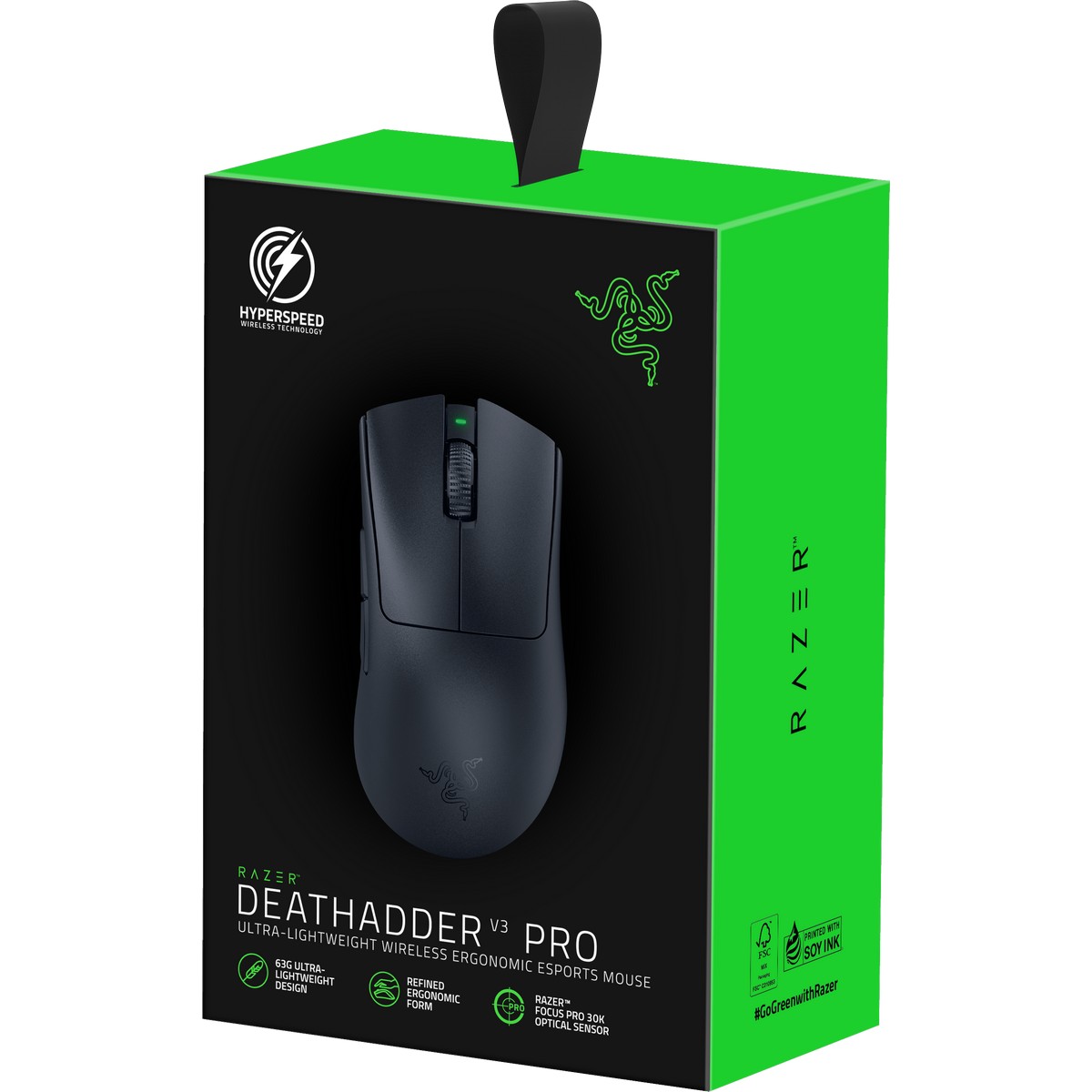 Razer DeathAdder V3 Pro USB Optical Wireless RGB Gaming Mouse - Black  (RZ01-04630100-R3G1)