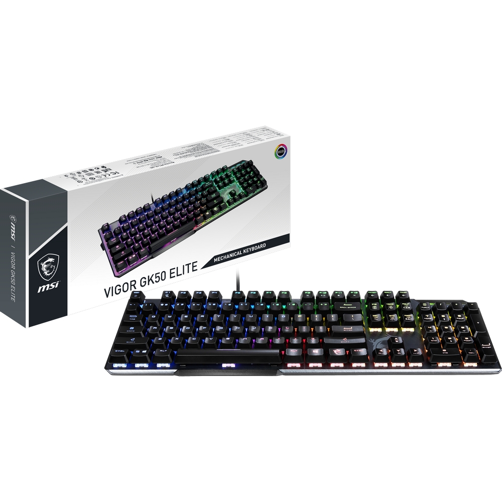 MSI - MSI VIGOR GK50 Elite Mechanical USB RGB Gaming Keyboard Kailh White Switches UK Layout