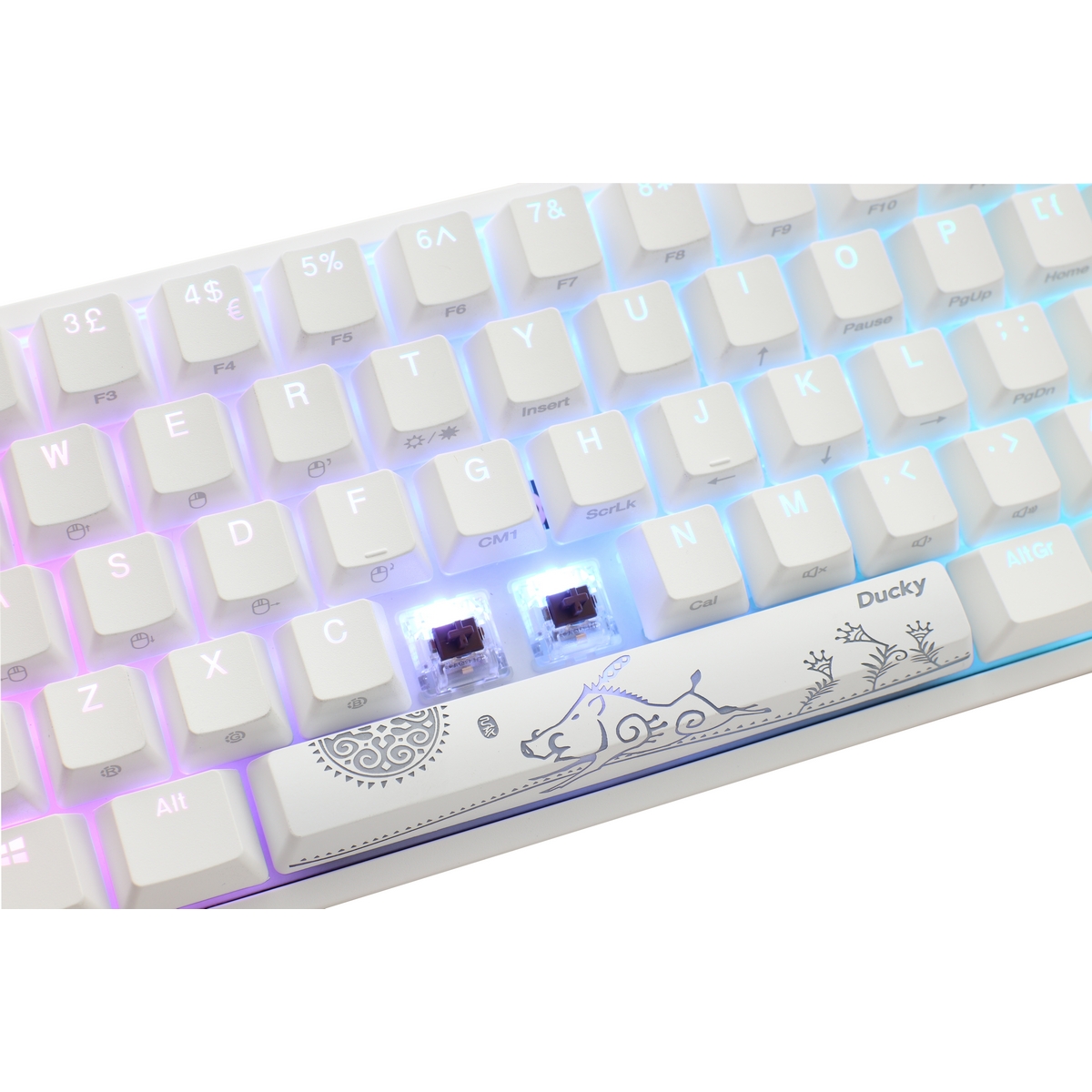 Ducky - Ducky One 2 Mini 60% White Frame RGB USB Mechanical Gaming Keyboard Speed Silver Cherry MX Switch UK