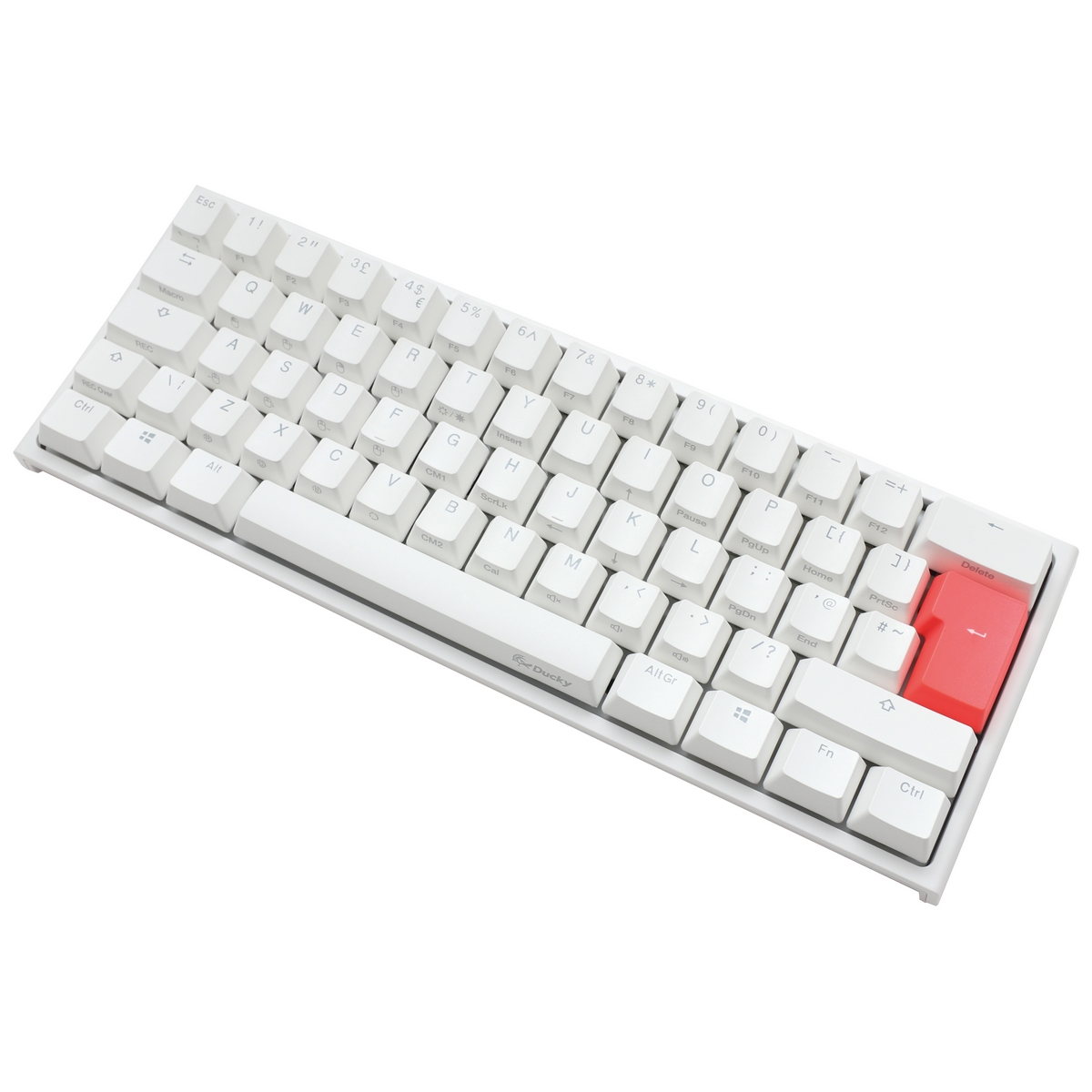 Ducky - Ducky One 2 Mini 60% White Frame RGB USB Mechanical Gaming Keyboard Silent Red Cherry MX Switch UK La