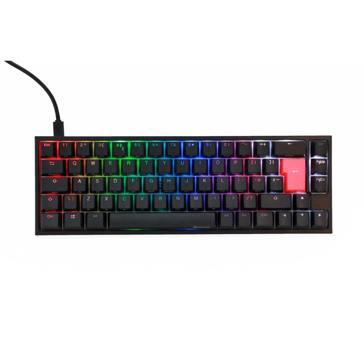 Ducky - Ducky One 2 SF 65% RGB Backlit Speed Silver Cherry MX Switch USB Mechanical Gaming Keyboard UK Layout