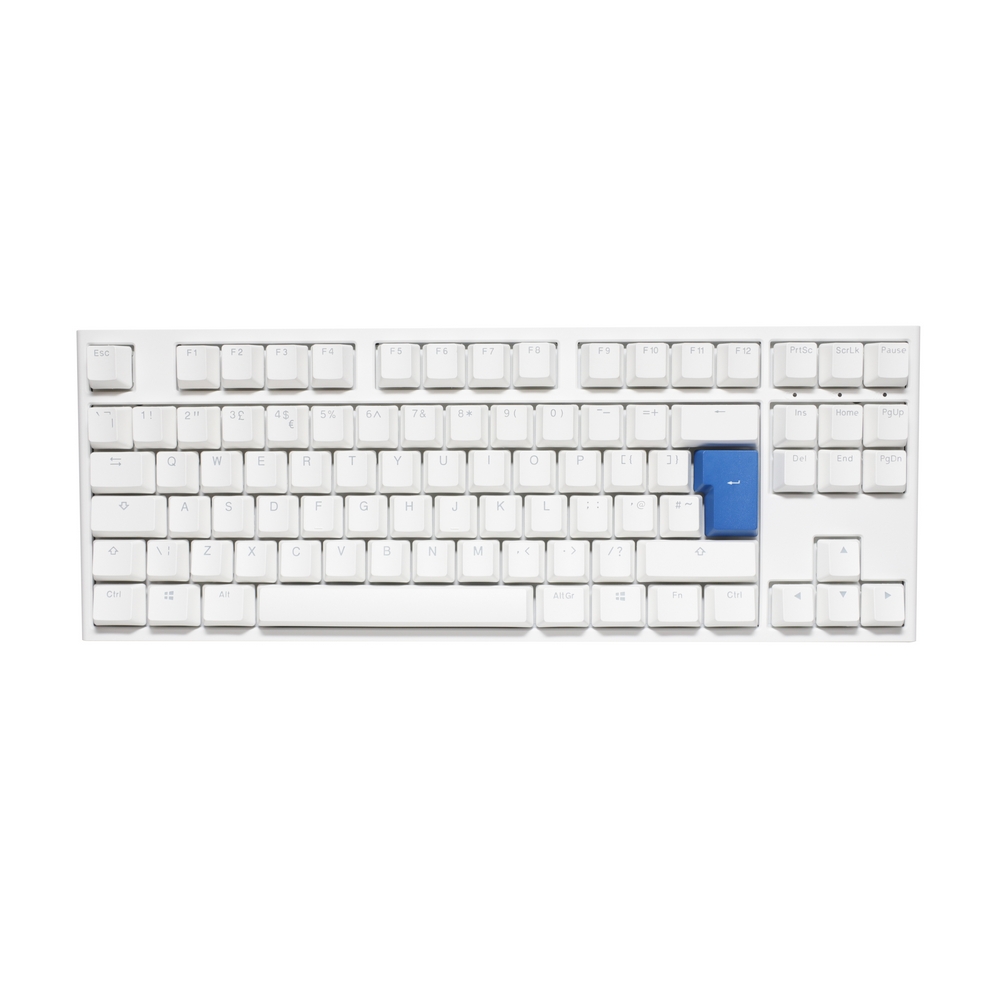 Ducky One 2 TKL Pure White RGB Backlit USB Mechanical Gaming Keyboard - Cherry MX Brown Switches UK