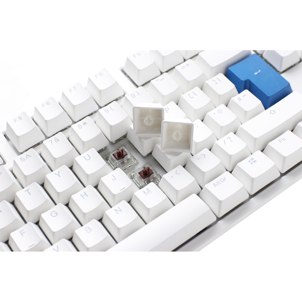 Ducky - Ducky One 2 TKL Pure White RGB Backlit USB Mechanical Gaming Keyboard - Cherry MX Silent Red Switche