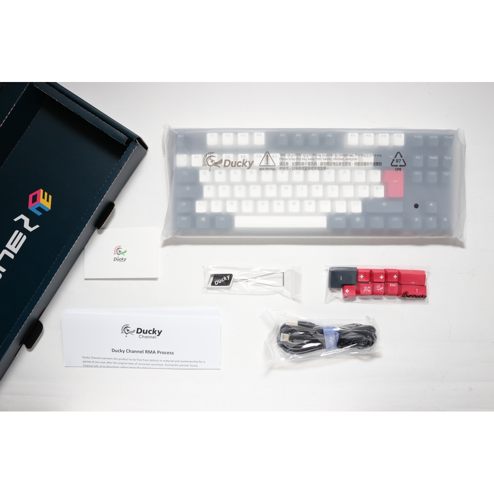 Ducky - Ducky One 2 Tuxedo TKL USB Mechanical Gaming Keyboard Red MX Switch (DKON1887-RUKPDZZBX)