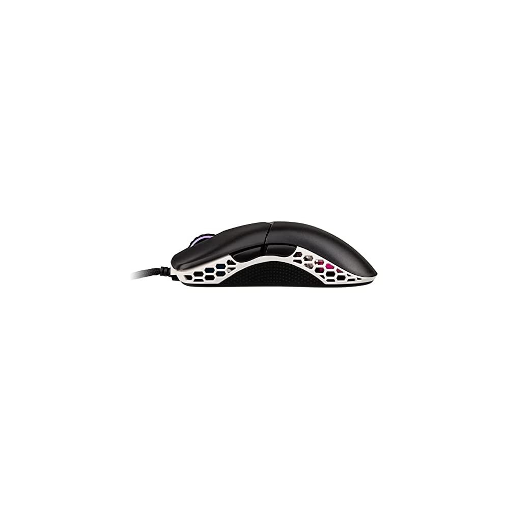 Ducky - Ducky Feather Black and White Omron D2FC-F-K 60M RGB Lightweight USB Optical Gaming Mouse (DMFE20O-O
