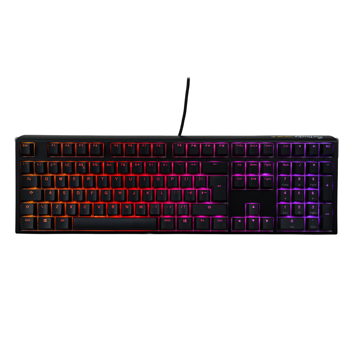 Ducky One 3 Classic Fullsize USB RGB Mechanical Gaming Keyboard Cherry Black - Black UK Layout