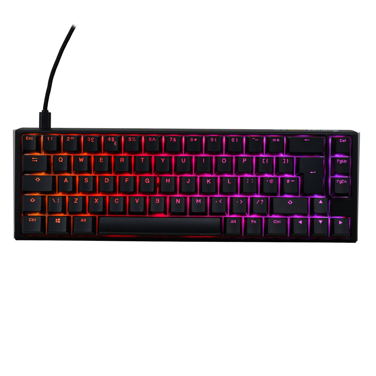 Ducky One 3 Classic 65 USB RGB Mechanical Gaming Keyboard Cherry Black - Black UK Layout