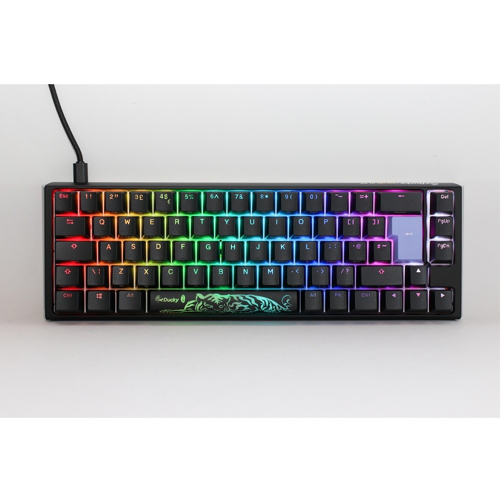 Ducky One 3 Classic 65 USB RGB Mechanical Gaming Keyboard Cherry Clear - Black UK Layout