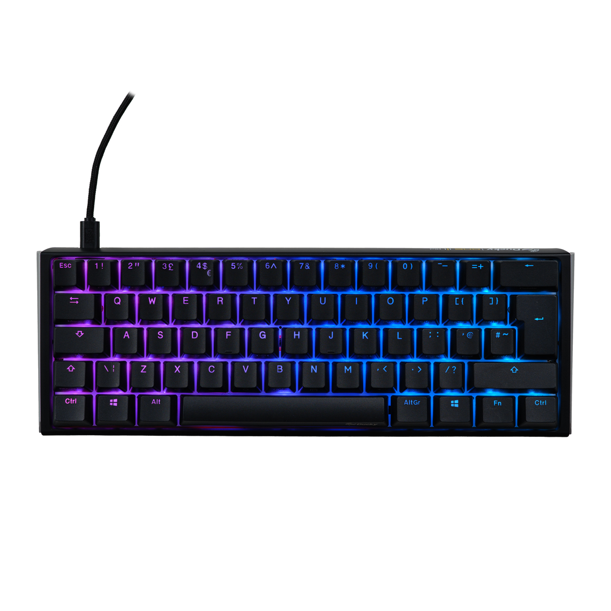 Ducky One 3 Classic 60 USB RGB Mechanical Gaming Keyboard Cherry Black - Black UK Layout