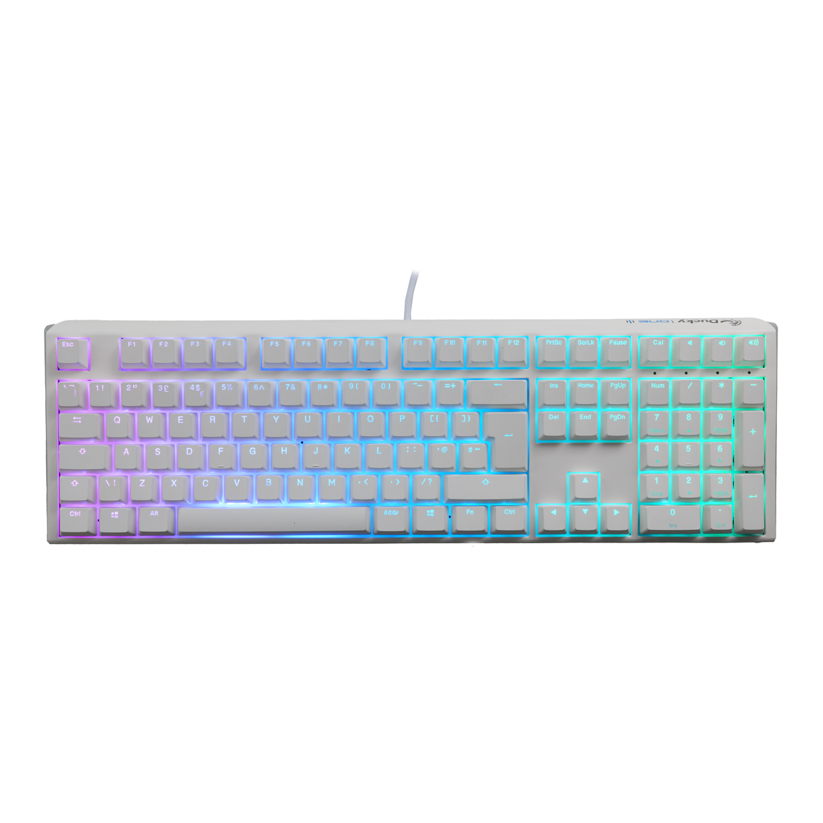 Ducky One 3 Classic Fullsize USB RGB Mechanical Gaming Keyboard Cherry Black - Pure White UK Layout