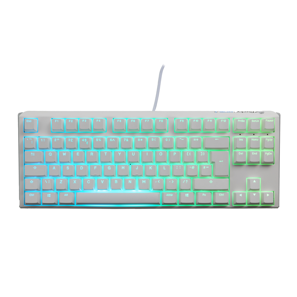 Ducky One 3 Classic TKL USB RGB Mechanical Gaming Keyboard Cherry Black - Pure White UK Layout