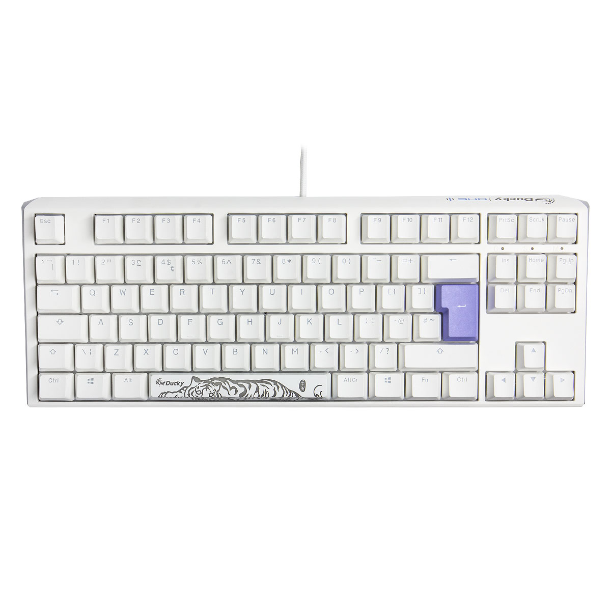 Ducky - Ducky One 3 Classic TKL USB RGB Mechanical Gaming Keyboard Cherry Clear - Pure White UK Layout