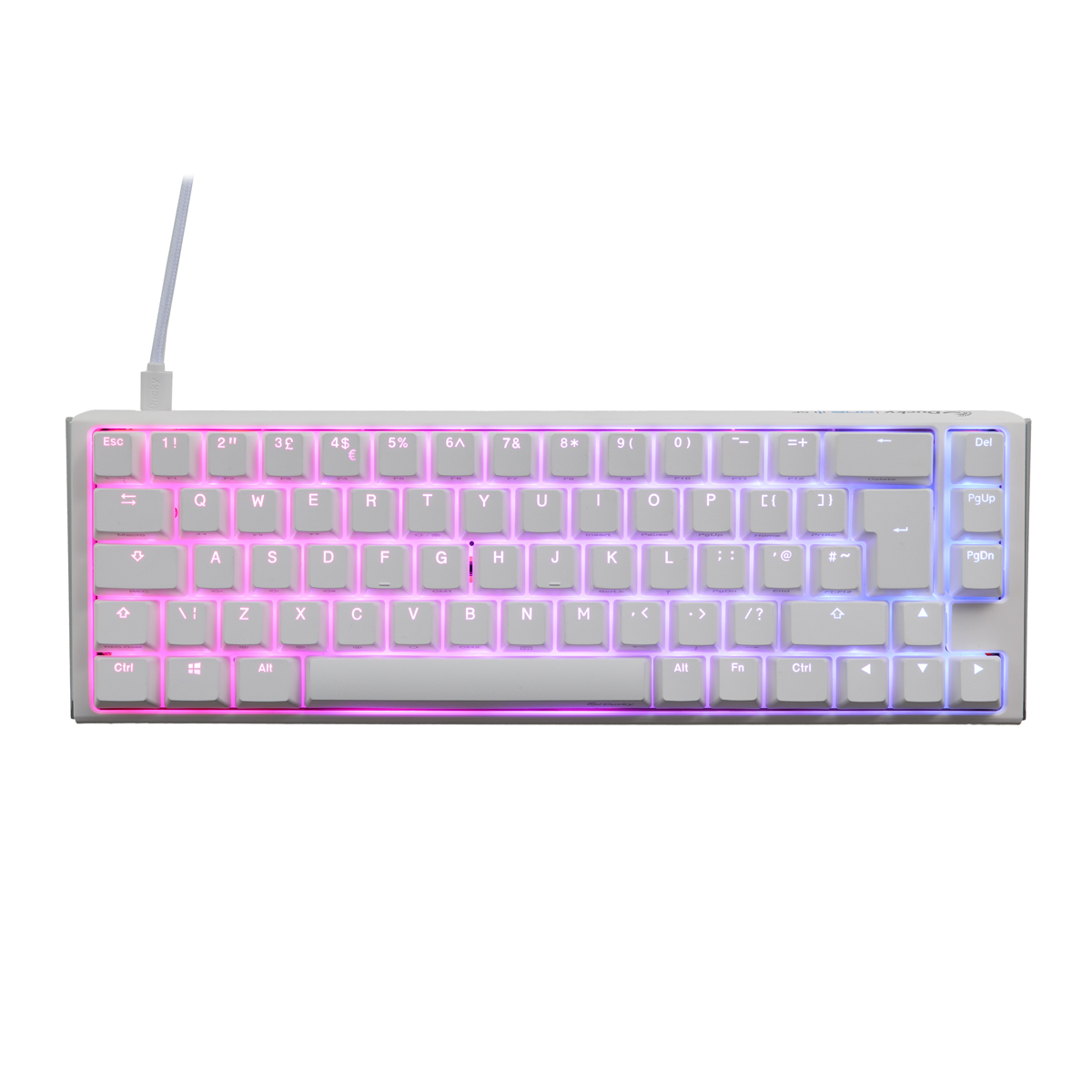 Ducky One 3 Classic 65 USB RGB Mechanical Gaming Keyboard Cherry Black - Pure White UK Layout