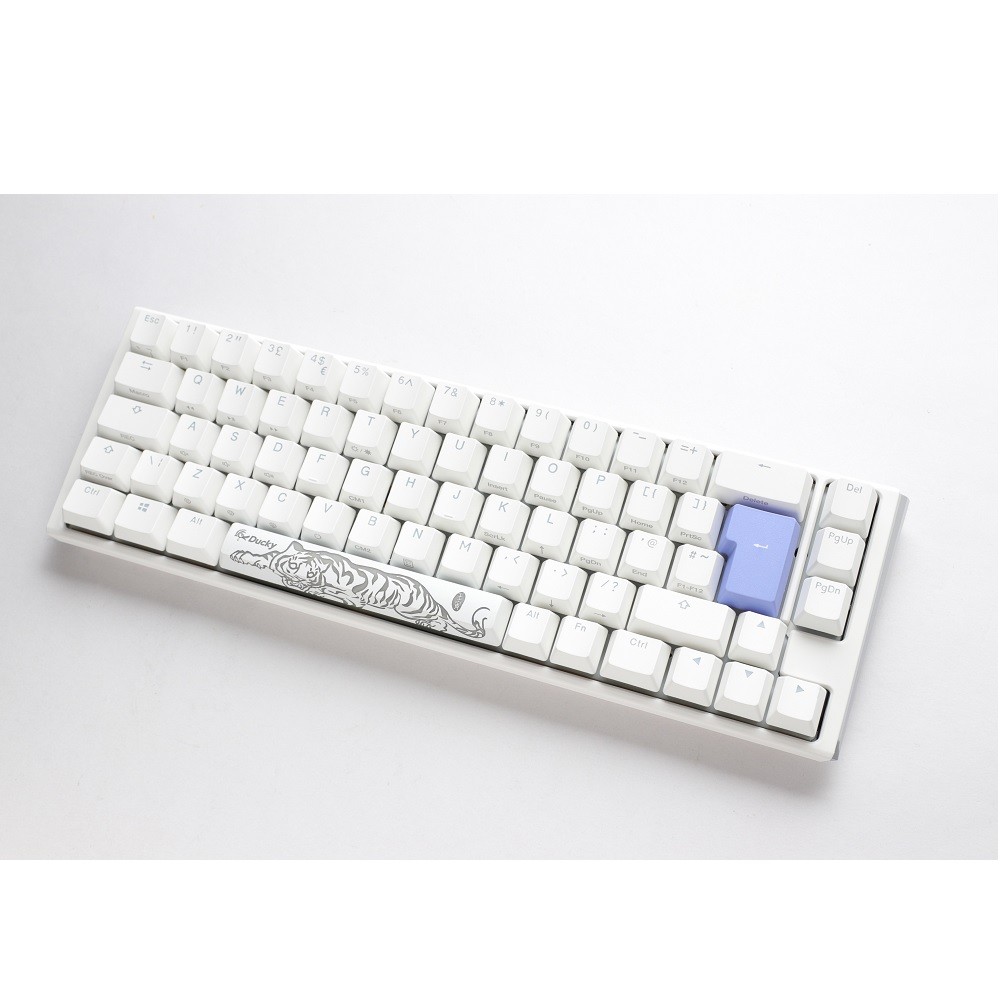 Ducky One 3 Classic 65 USB RGB Mechanical Gaming Keyboard Cherry Silent Red - Pure White UK Layout