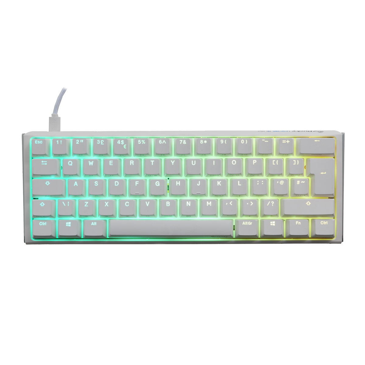 Ducky One 3 Classic 60 USB RGB Mechanical Gaming Keyboard Cherry Black - Pure White UK Layout