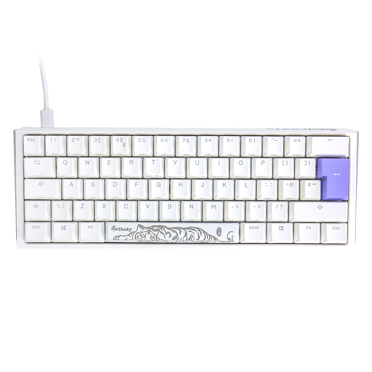 Ducky - Ducky One 3 Classic 60 USB RGB Mechanical Gaming Keyboard Cherry Brown - Pure White UK Layout