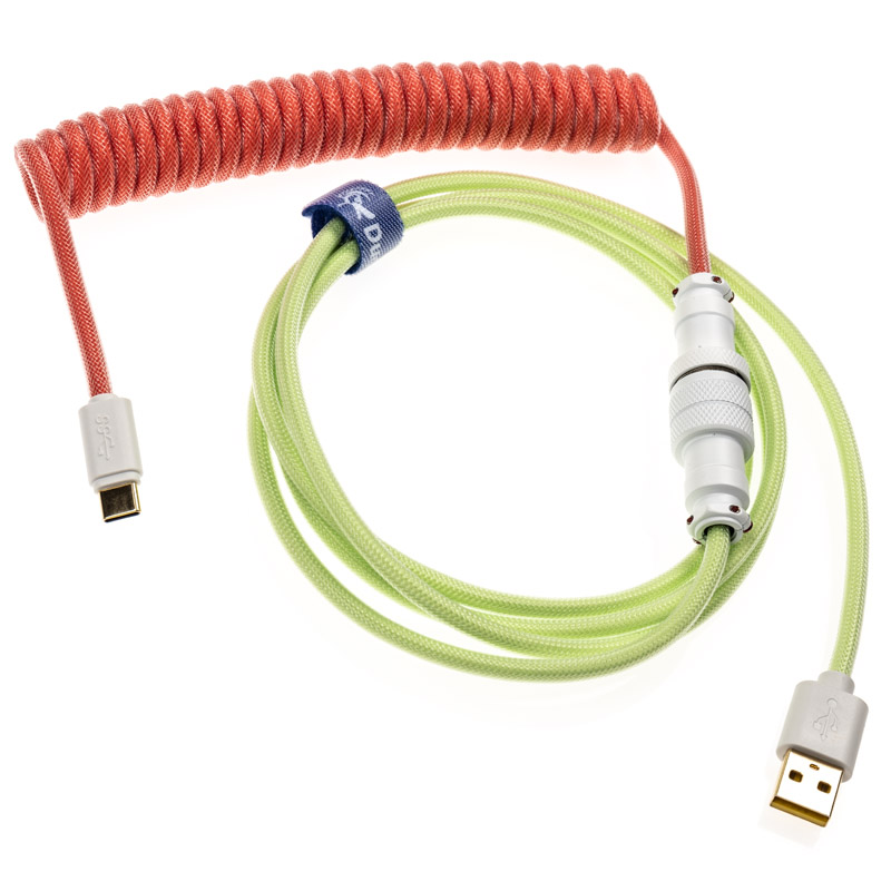 Ducky Premicord Strawberry Frog spiral cable, USB type C to type A - 1.8m (DKCC-SFCNC1)