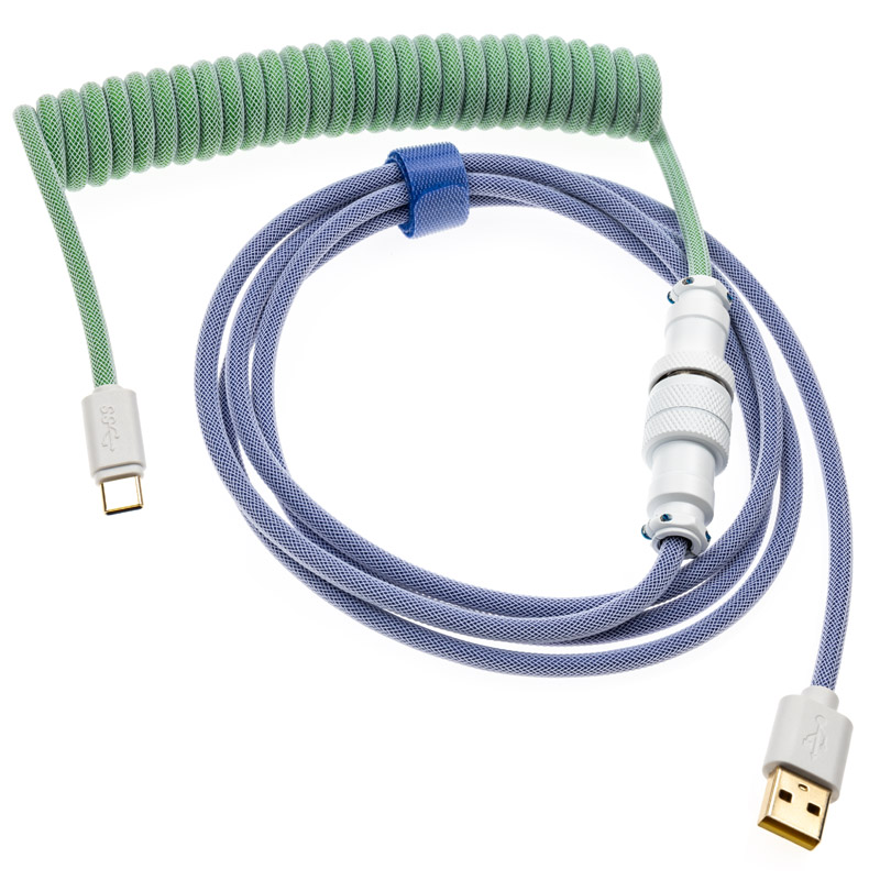 Ducky Premicord Iris spiral cable, USB type C to type A - 1.8m