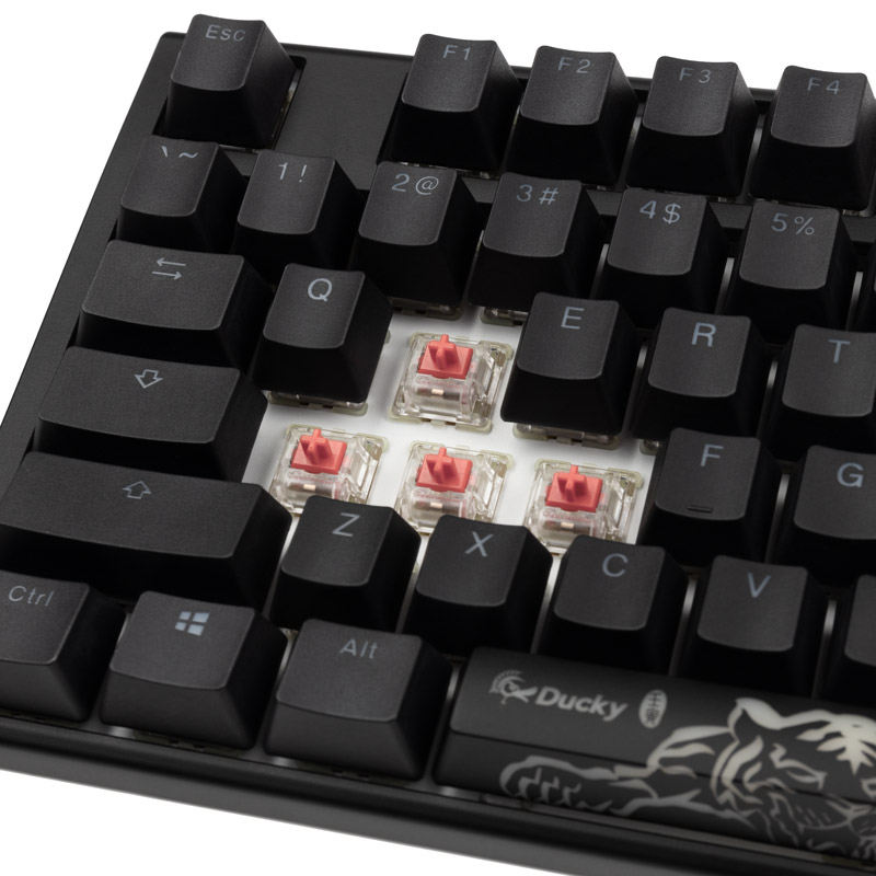 Ducky - Ducky One 3 Classic Black and White TKL Gaming Keyboard, RGB LED - MX-Silent-Red US Layout