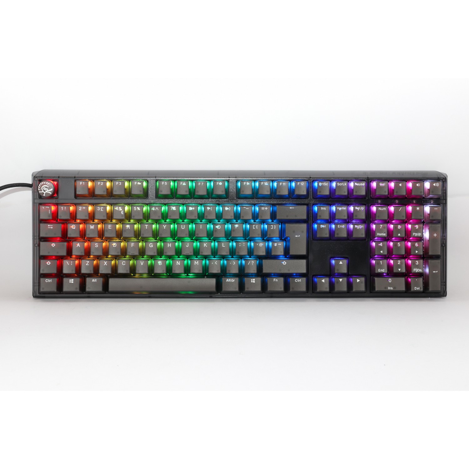 Ducky - Ducky One 3 Aura Mechanical Gaming Keyboard Black Cherry Silent Red Switch UK Layout