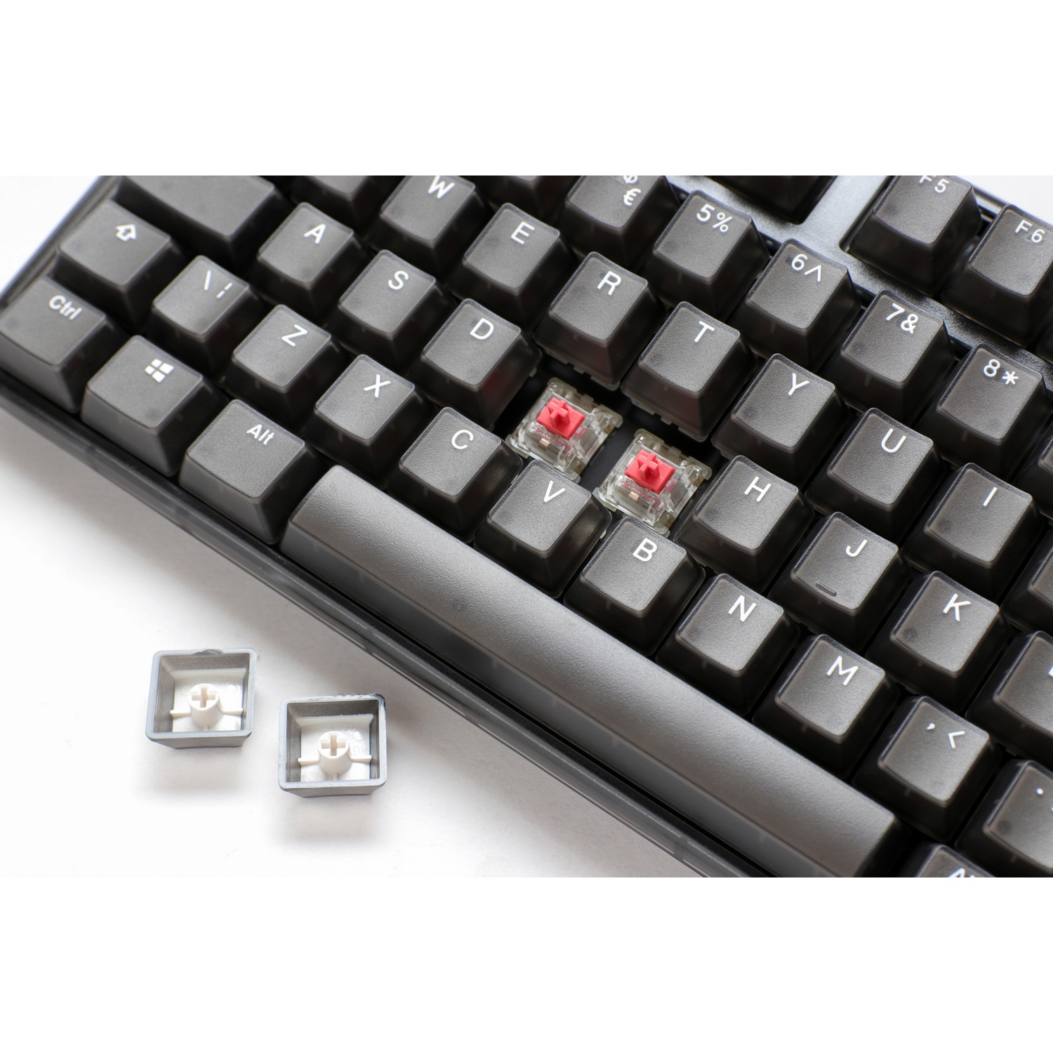Ducky - Ducky One 3 Aura TKL 80% Mechanical Gaming Keyboard Black Cherry Silent Red Switch UK Layout
