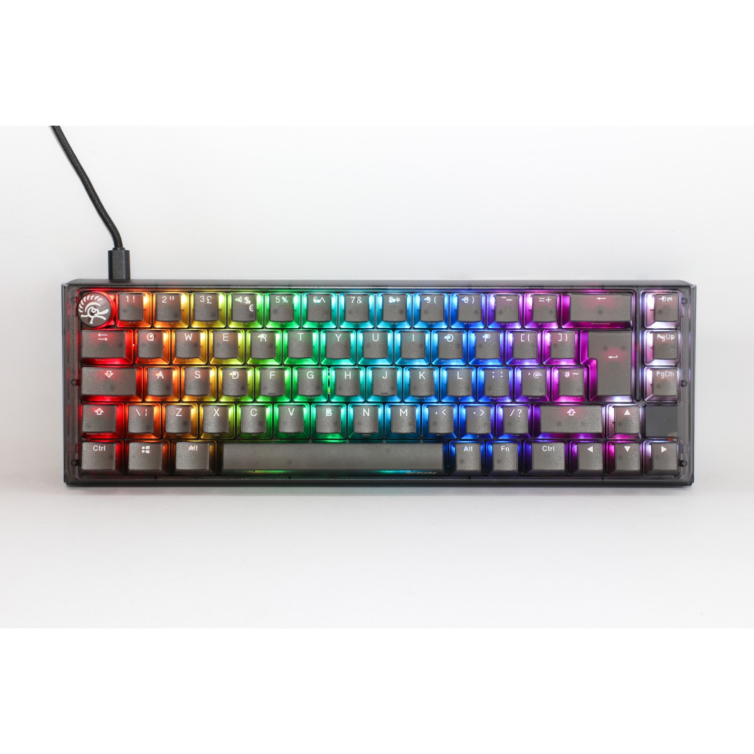 Ducky One 3 Aura SF 65% Mechanical Gaming Keyboard Black Cherry Brown Switch UK Layout