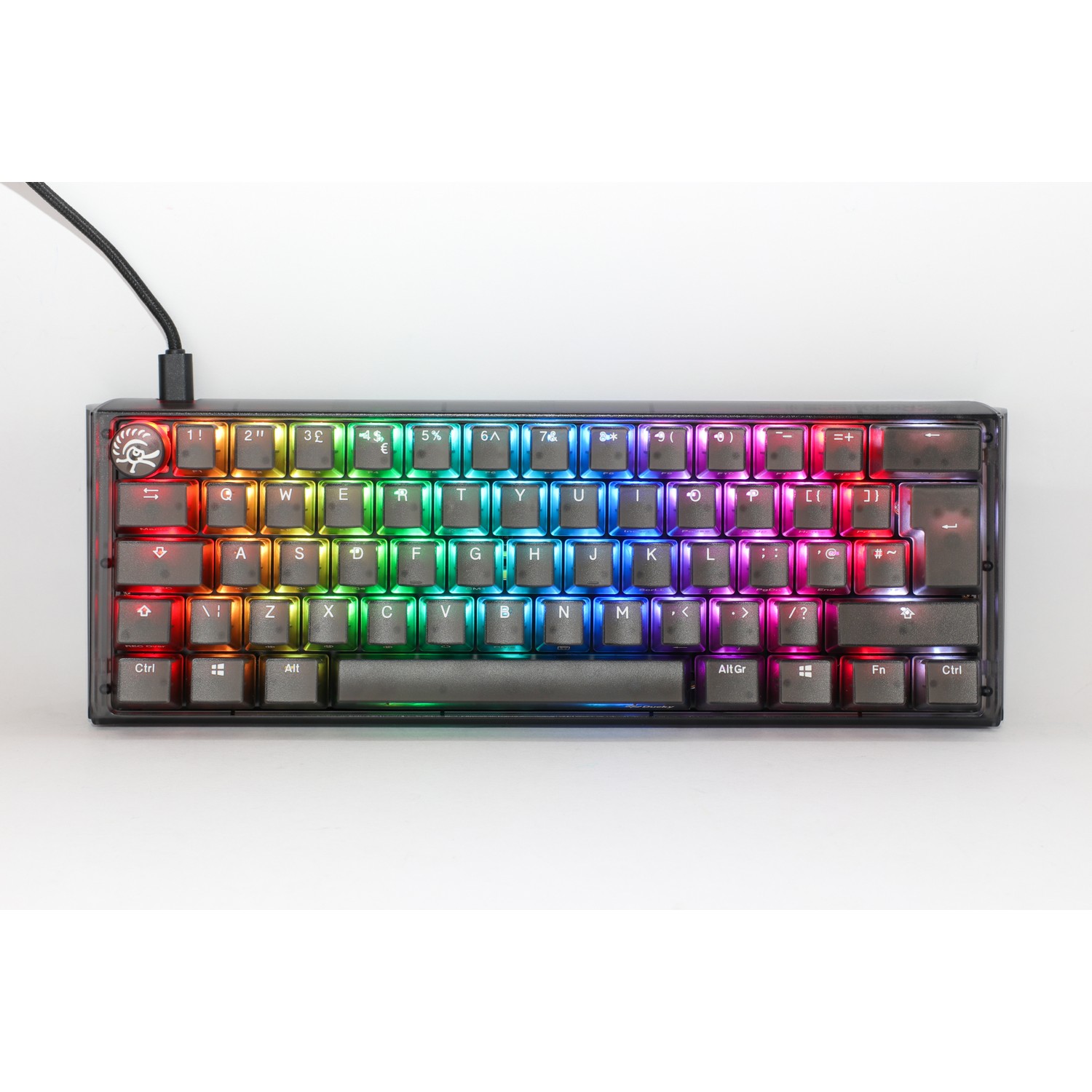 Ducky One 3 Aura Mini 60% Mechanical Gaming Keyboard Black UK Layout Cherry Silent Red Switch