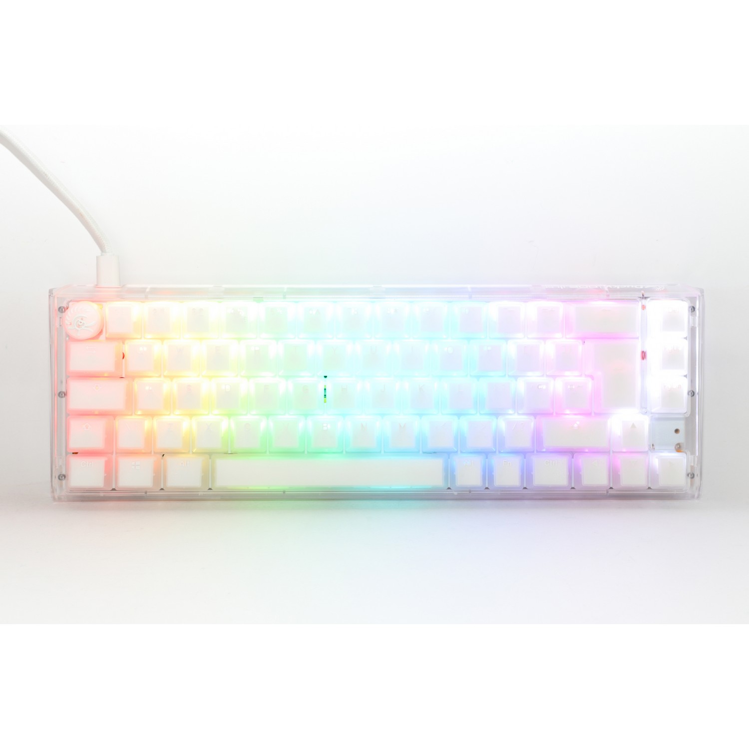 Ducky One 3 Aura SF 65% Mechanical Gaming Keyboard White Frame Cherry Blue Switch UK Layout