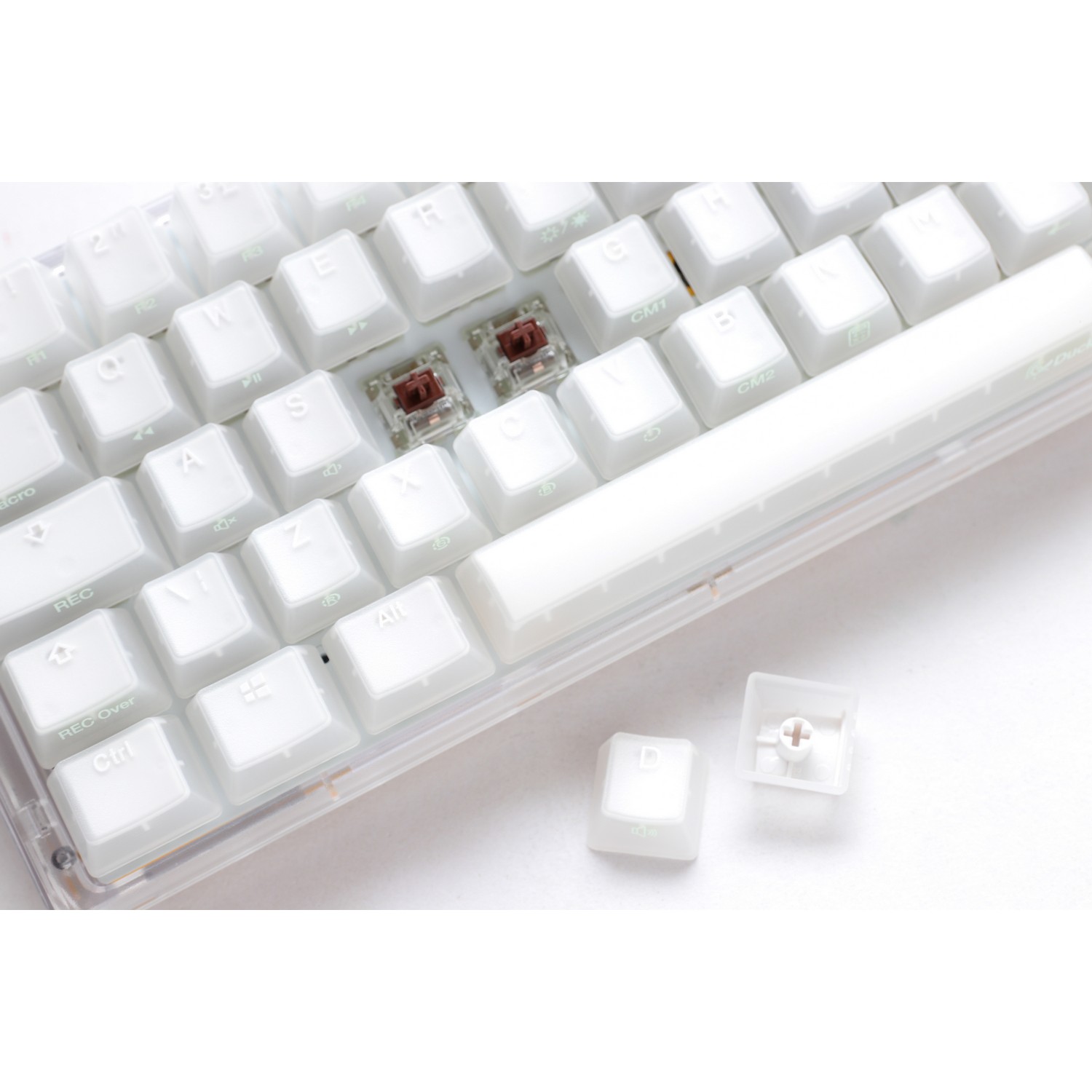 Ducky One 3 Aura Mini 60% Mechanical Gaming Keyboard White Frame UK Layout Cherry Blue Switch