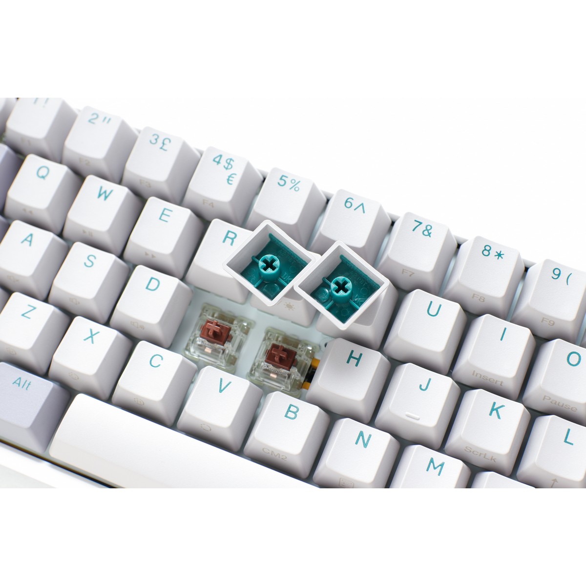 Ducky - Ducky One 3 Mist Mini 60% USB RGB Mechanical Gaming Keyboard Cherry MX Brown Switch - UK Layout