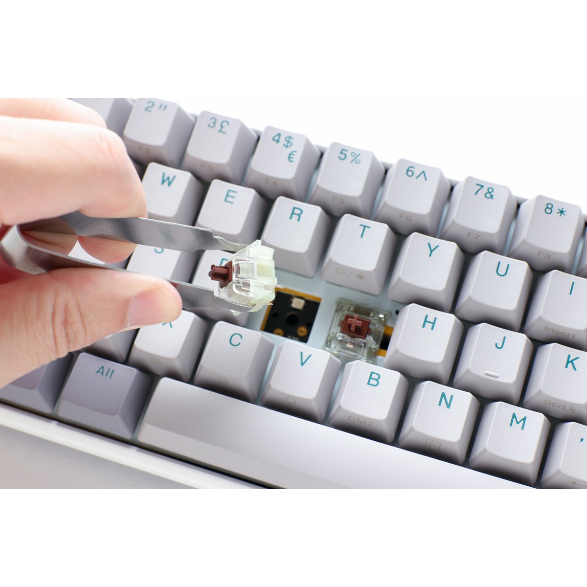 Ducky - Ducky One 3 Mist Mini 60% USB RGB Mechanical Gaming Keyboard Cherry MX Blue Switch - UK Layout