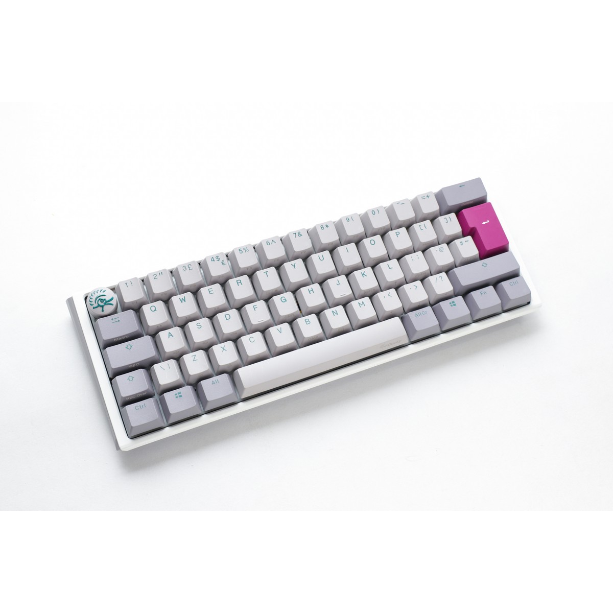 Ducky - Ducky One 3 Mist Mini 60% USB RGB Mechanical Gaming Keyboard Cherry MX Silent Red Switch - UK Layout